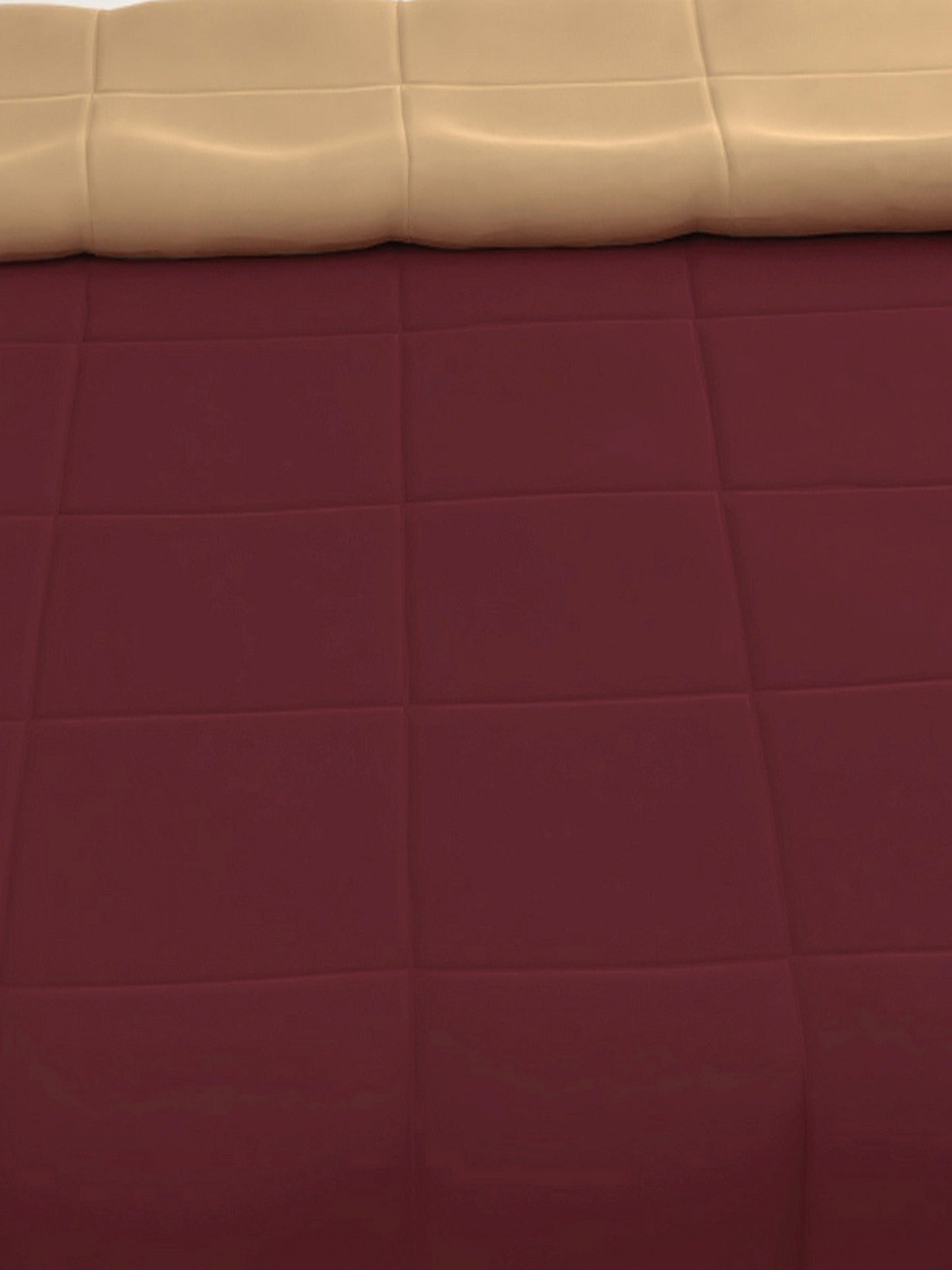Home Ecstasy 100% Cotton Solid Comforter | 200 GSM | Beige & Maroon