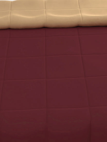 Home Ecstasy 100% Cotton Solid Comforter | 200 GSM | Beige & Maroon