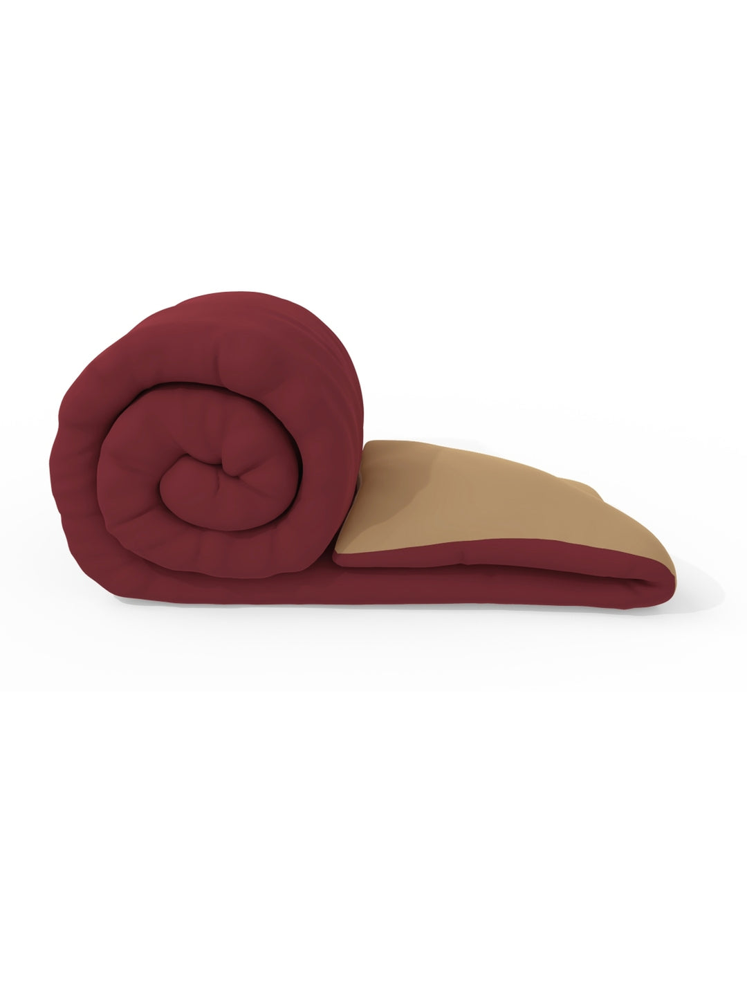 Home Ecstasy 100% Cotton Solid Comforter | 200 GSM | Beige & Maroon