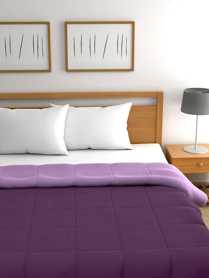 Home Ecstasy 100% Cotton Solid Comforter | 200 GSM | Purple And Pink
