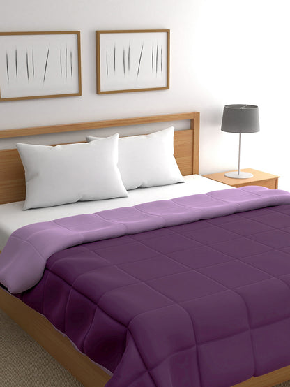 Home Ecstasy 100% Cotton Solid Comforter | 200 GSM | Purple And Pink
