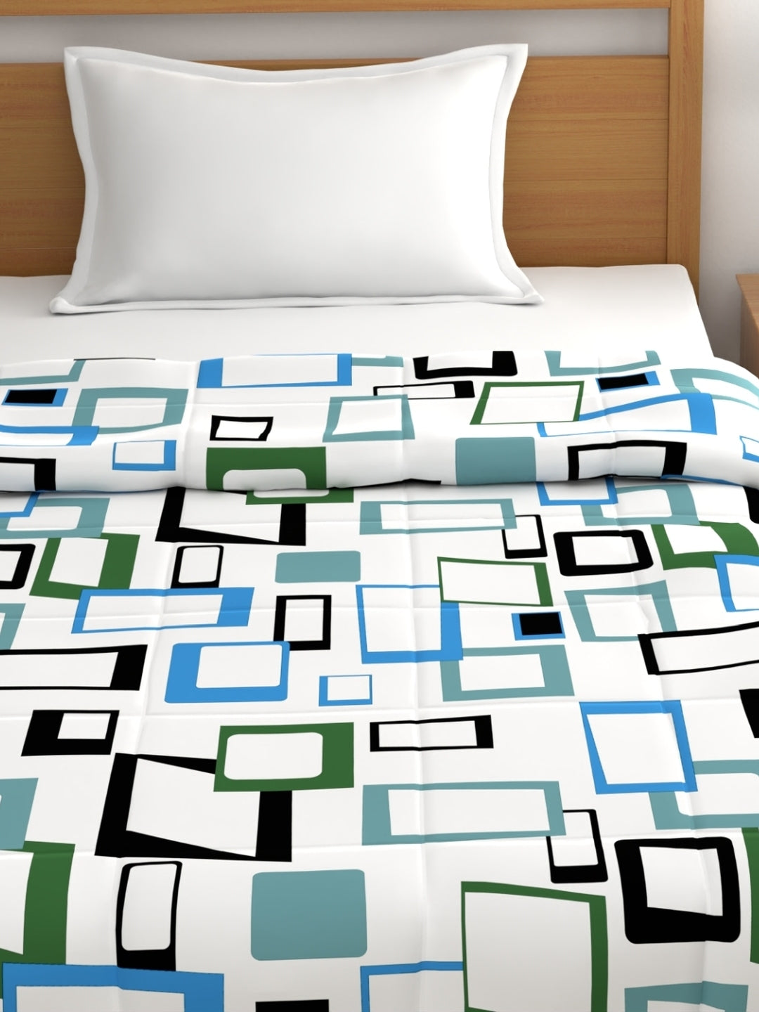Home Ecstasy 100% Cotton Geometric Comforter | 200 GSM | Blue