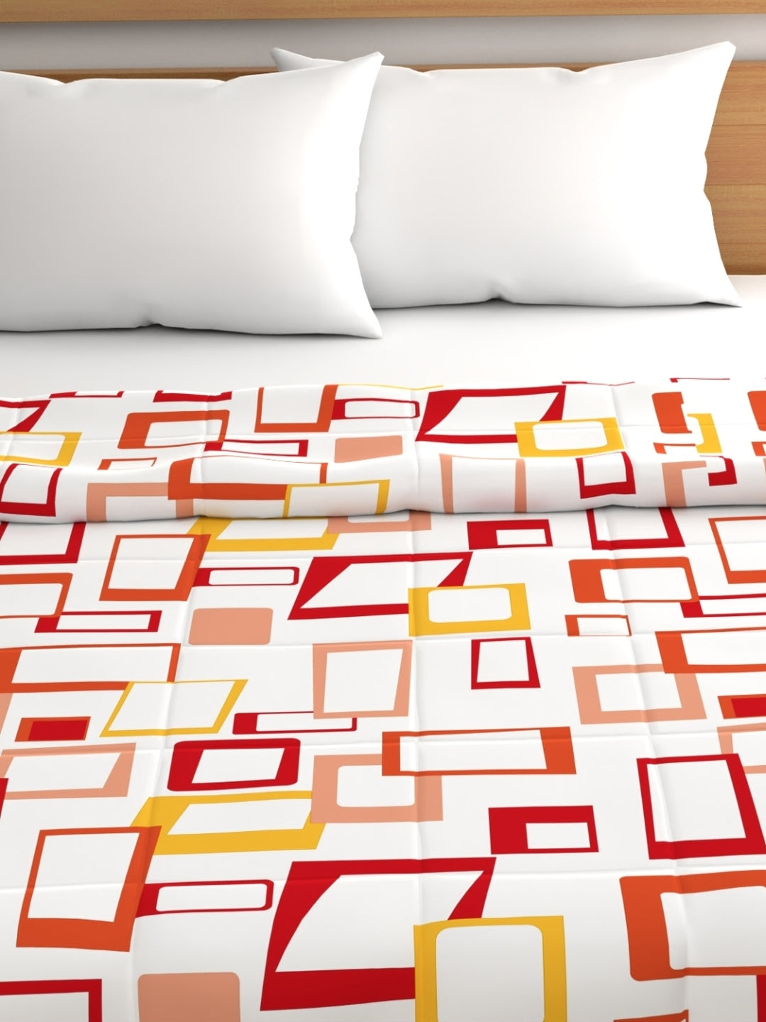 Home Ecstasy 100% Cotton Geometric Comforter | 200 GSM | Orange