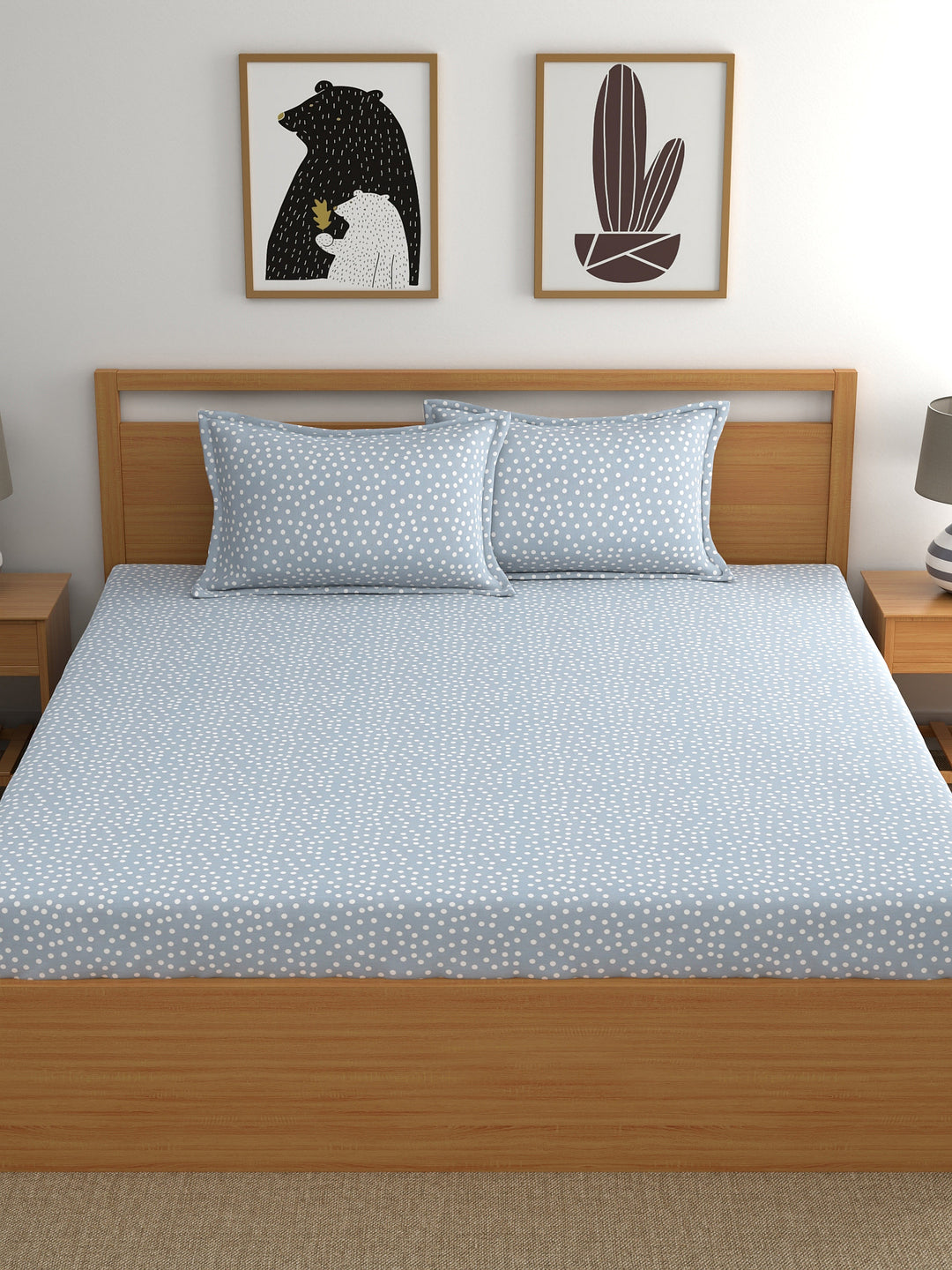 Dreamscape 100% Cotton Floral Bedsheet Set | 300 TC | Multicolour