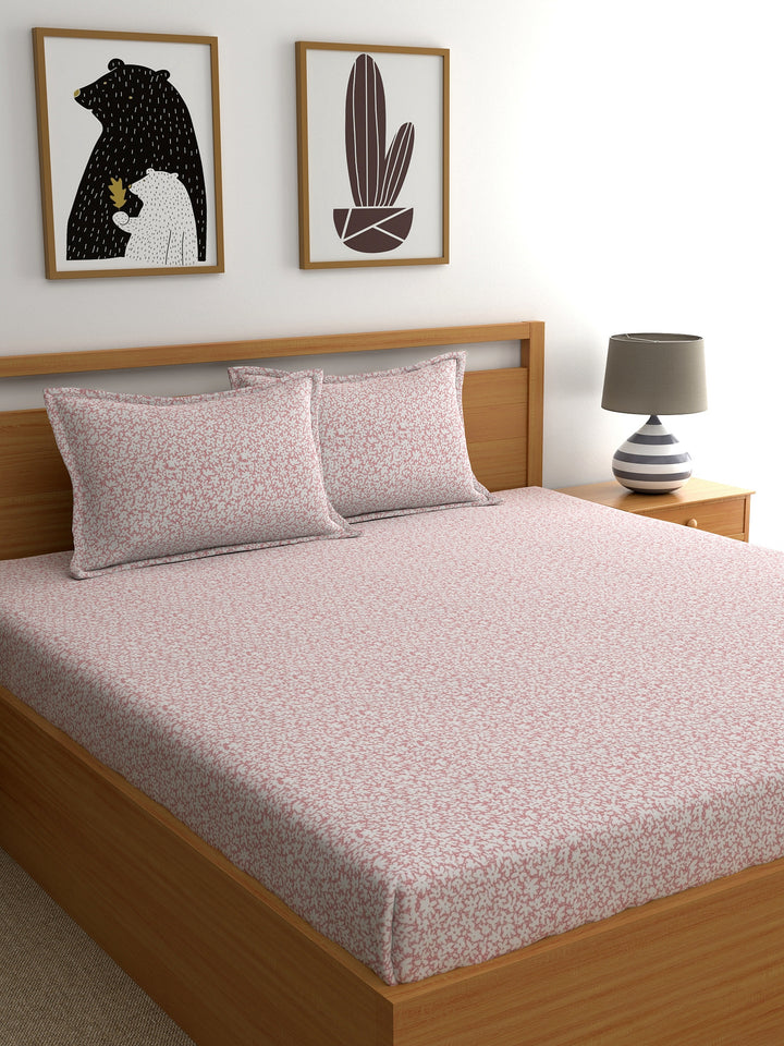 Dreamscape 100% Cotton Floral Bedsheet Set | 300 TC | Multicolour