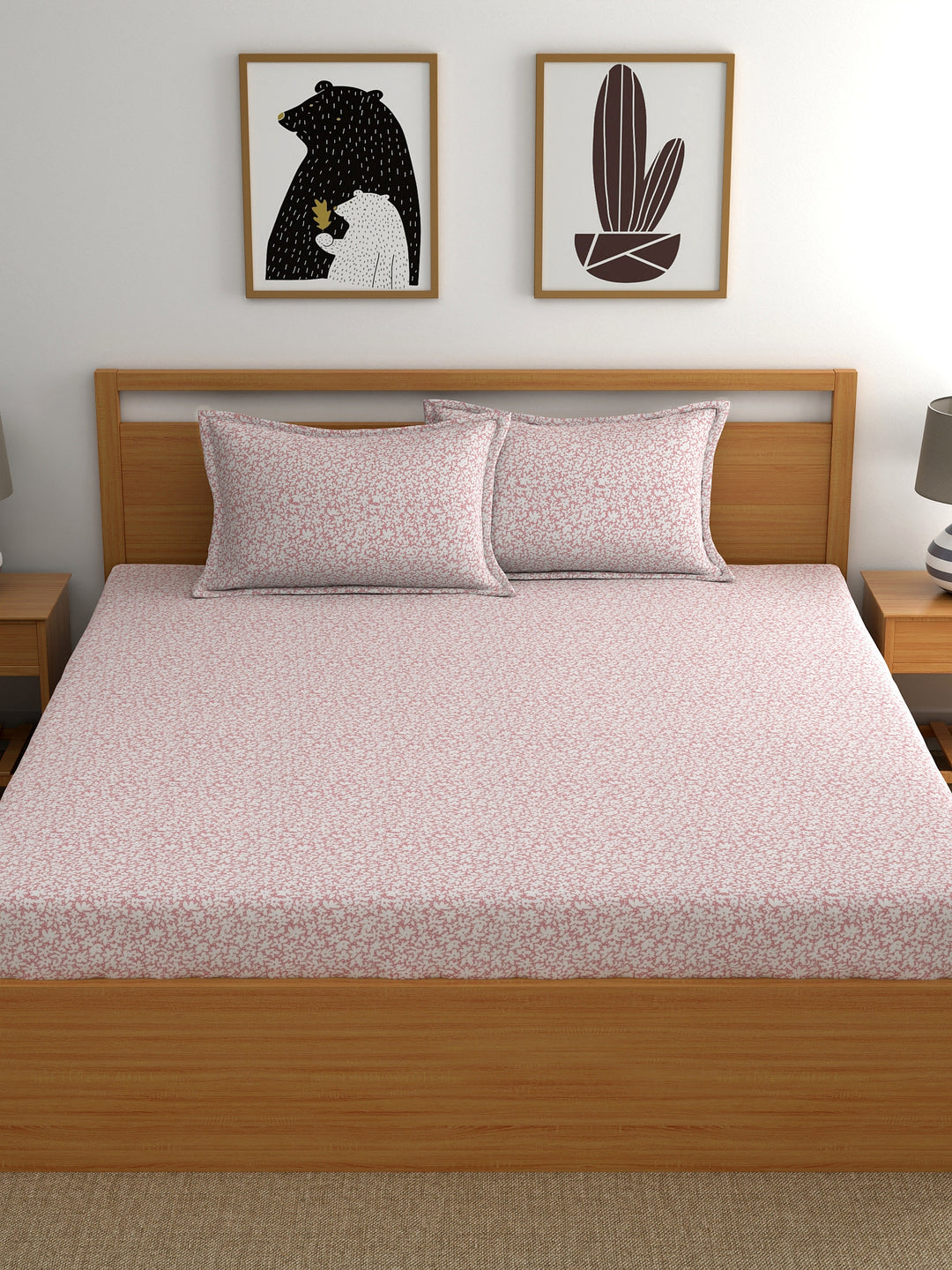 Dreamscape 100% Cotton Floral Bedsheet Set | 300 TC | Multicolour