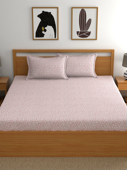 Dreamscape 100% Cotton Floral Bedsheet Set | 300 TC | Multicolour