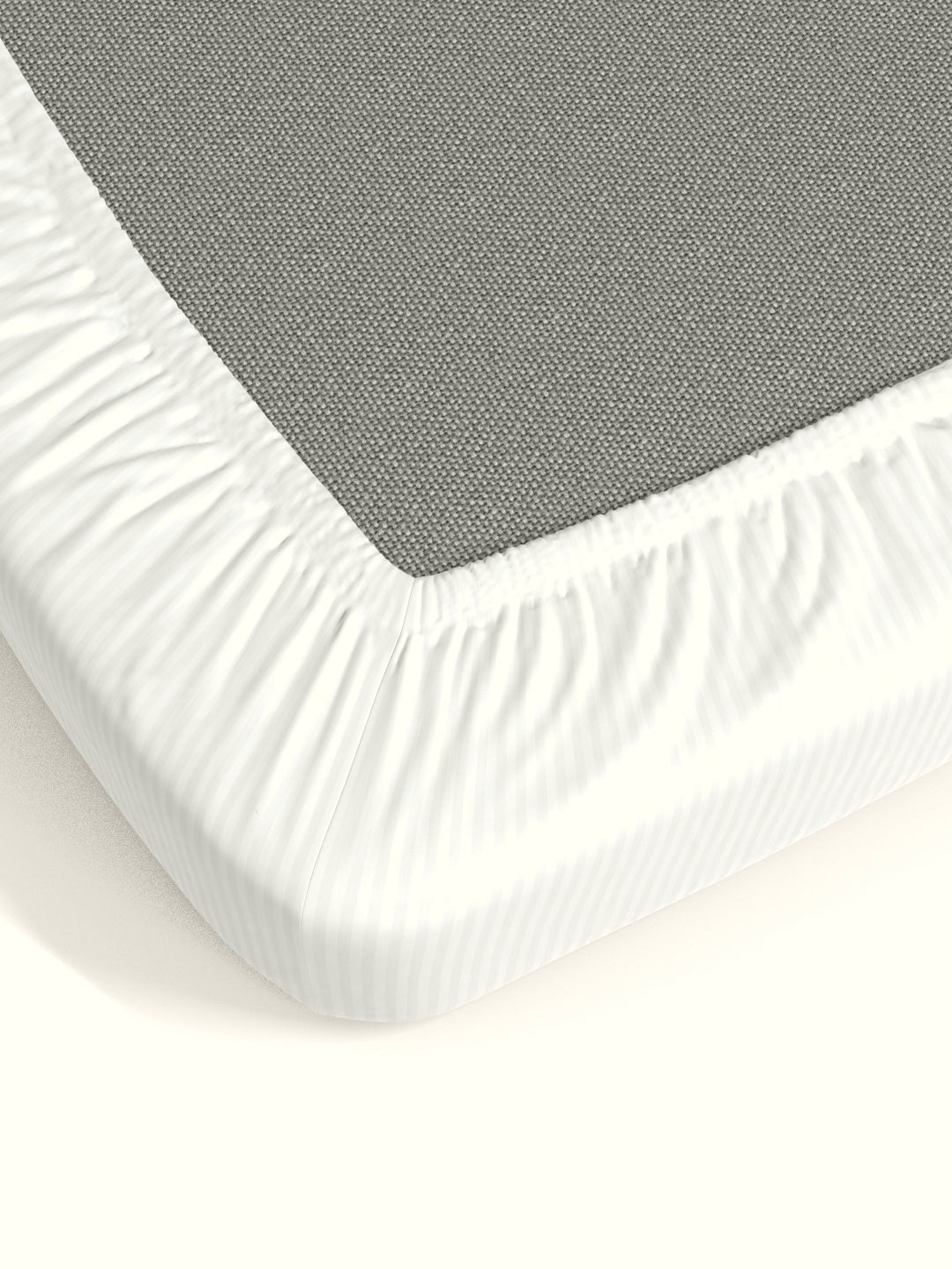 Dreamscape 100% Cotton Stripe Bedsheet Set | 210 TC | White