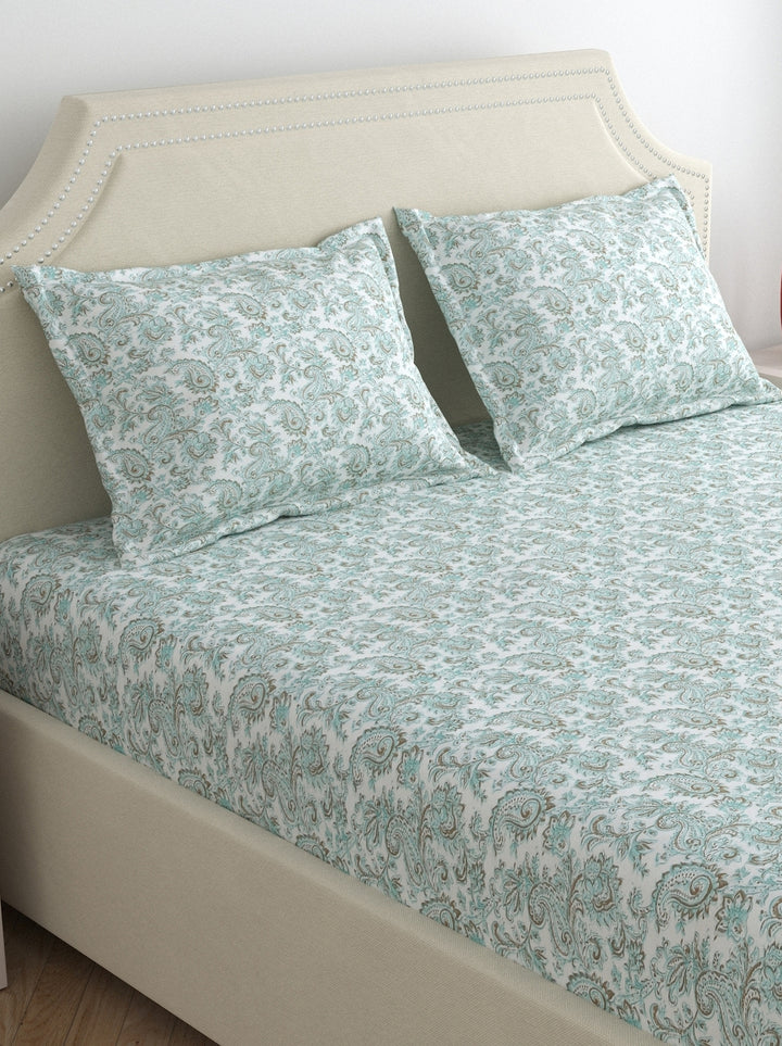 Dreamscape 100% Cotton Premium Bedsheet Set | 300 TC | White