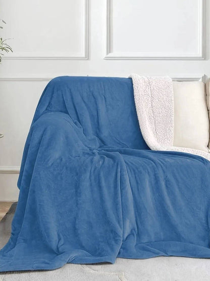 Home Ecstasy Sherpa Blanket 350 GSM - Colour: Blue