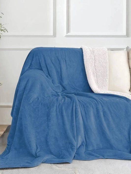 Home Ecstasy Sherpa Blanket 350 GSM - Colour: Blue