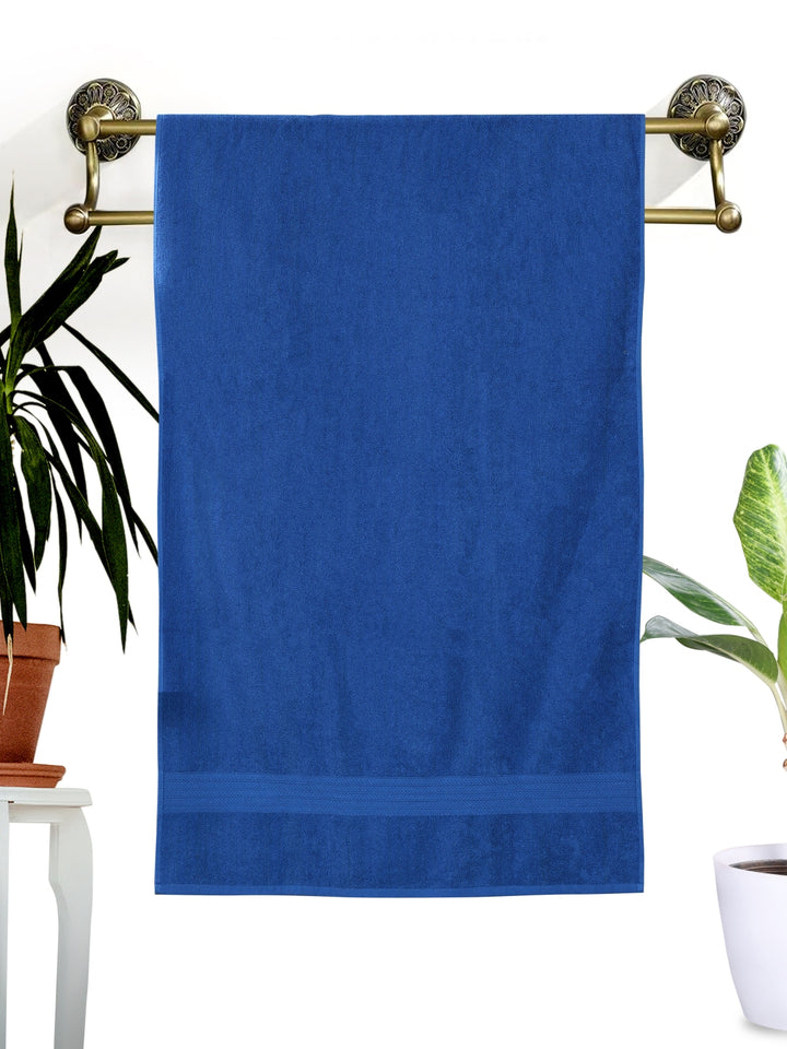 Dreamscape 100% Cotton 520 GSM Bath Towel Set of 2 | Blue & Light Orange