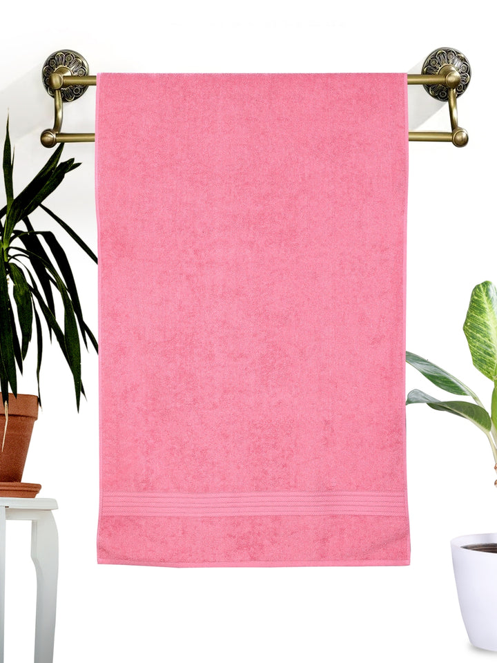Dreamscape 100% Cotton 550 GSM Bath Towel Set of 2 | Burgundy & Rose