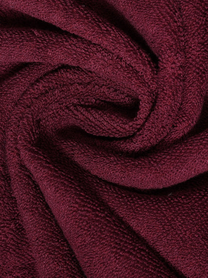 Dreamscape 100% Cotton 550 GSM Bath Towel Set of 2 | Burgundy & Rose