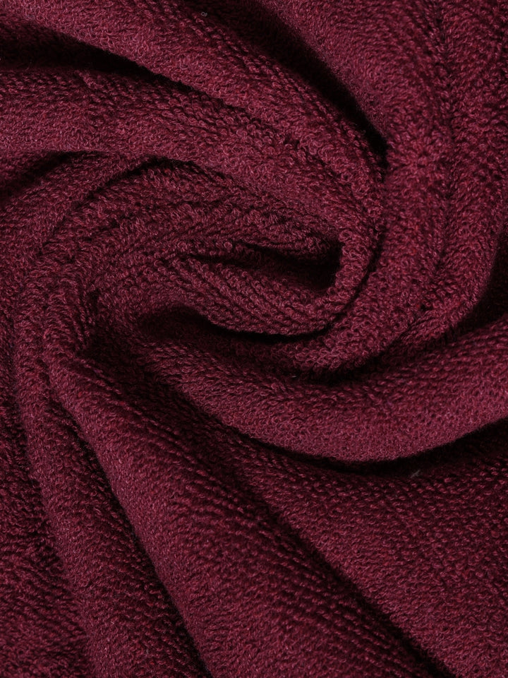 Dreamscape 100% Cotton 550 GSM Bath Towel Set of 2 | Burgundy & Rose