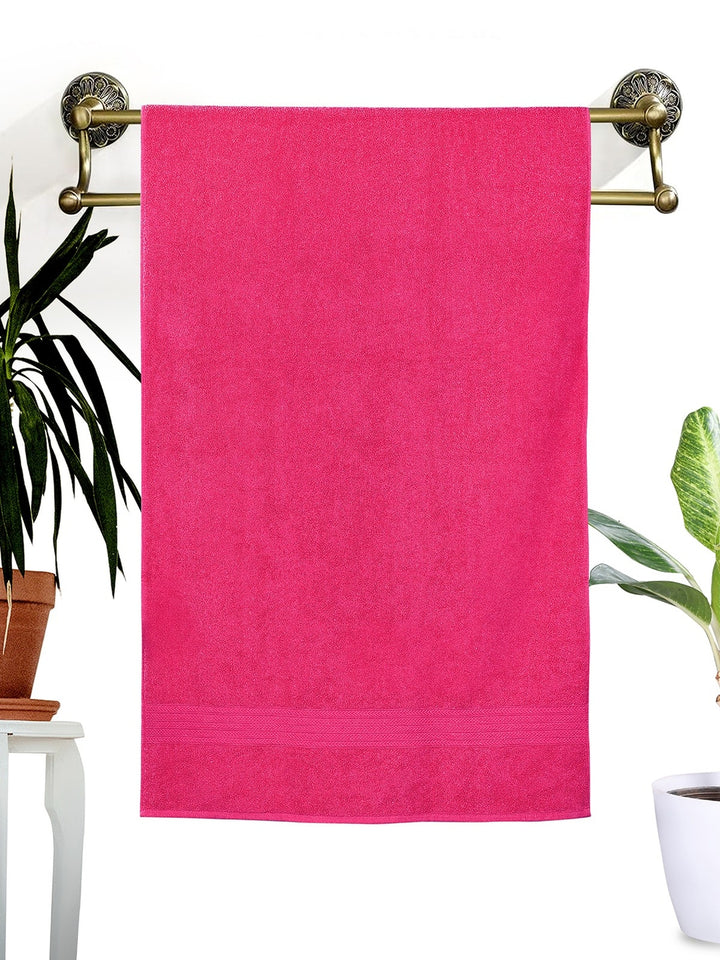 Dreamscape 100% Cotton 520 GSM Bath Towel Set of 2 | Coral & Brown