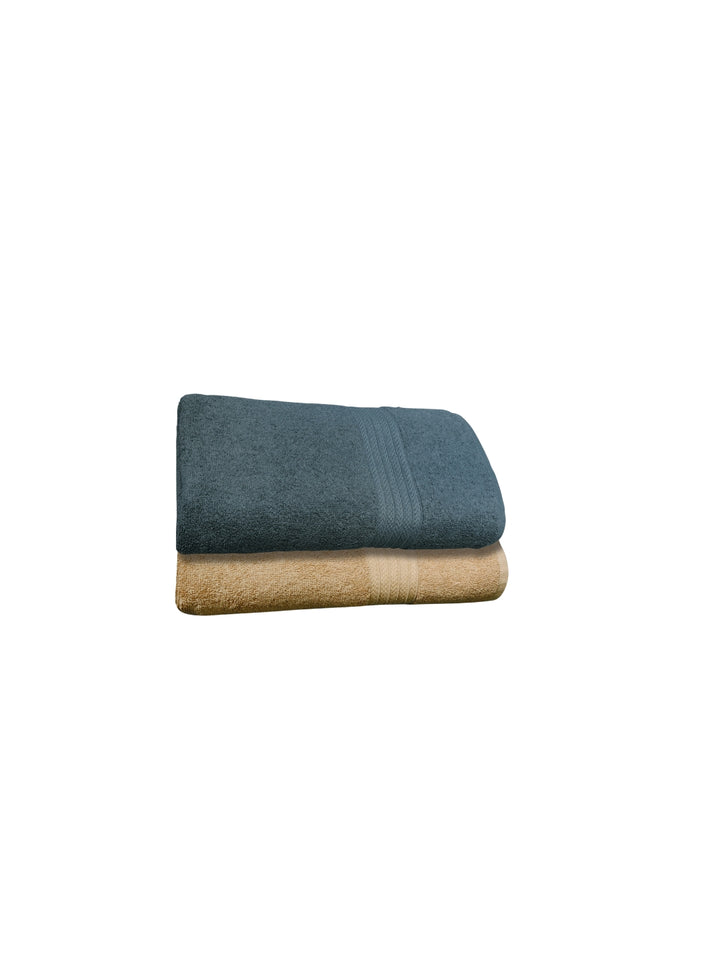 Dreamscape 100% Cotton 550 GSM Bath Towel Set of 2 | Light Grey & Beige