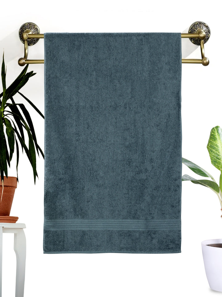 Dreamscape 100% Cotton 550 GSM Bath Towel Set of 2 | Light Grey & Beige
