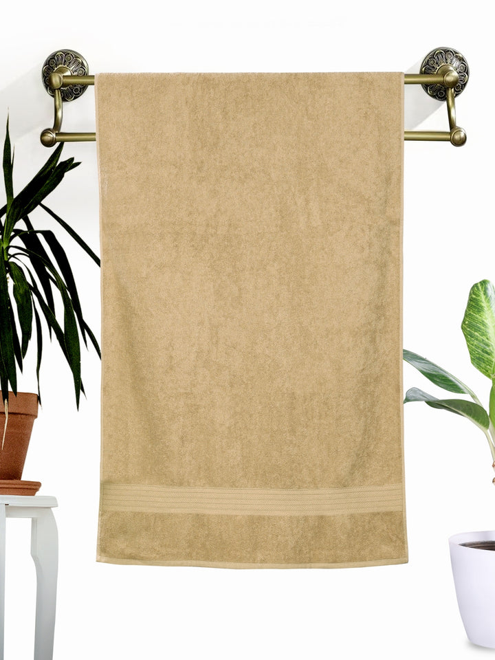 Dreamscape 100% Cotton 550 GSM Bath Towel Set of 2 | Light Grey & Beige