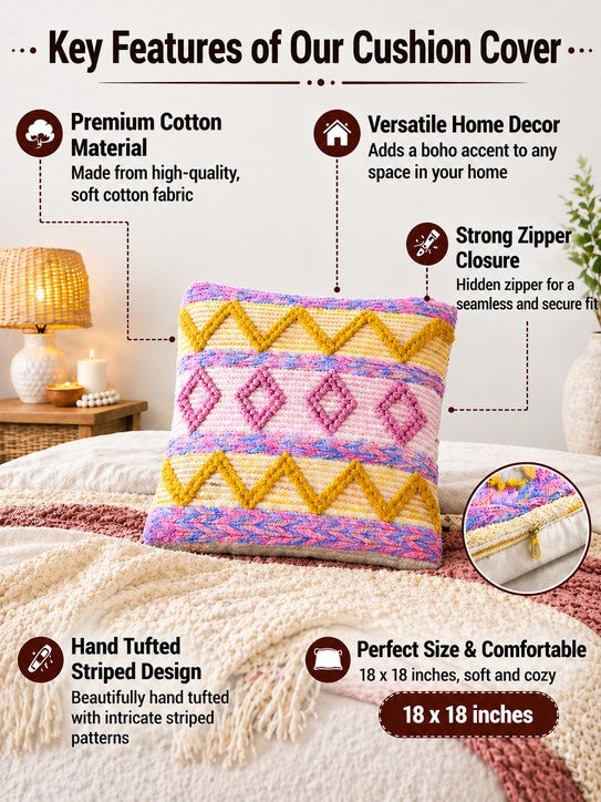 Home Ecstasy Boho Cushion Covers (Pack of 5), 18" x 18"