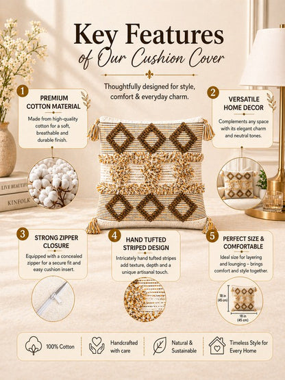 Home Ecstasy Boho Cushion Covers (Pack of 5), 18" x 18"