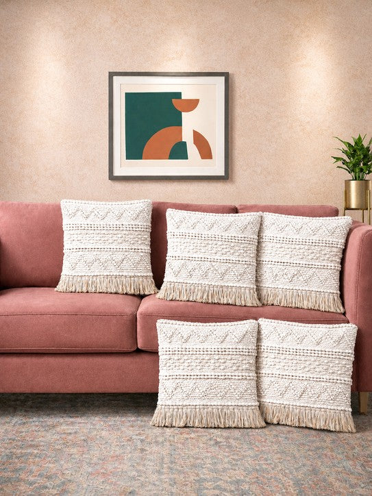 Home Ecstasy Boho Cushion Covers (Pack of 5), 18" x 18"