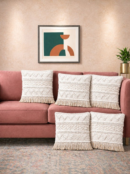 Home Ecstasy Boho Cushion Covers (Pack of 5), 18" x 18"