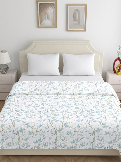 Home Ecstasy 3 Side Zipper Opening Duvet Cover for Double Bed 100% Cotton 300 TC (90 x 100 inch, Colour: White)