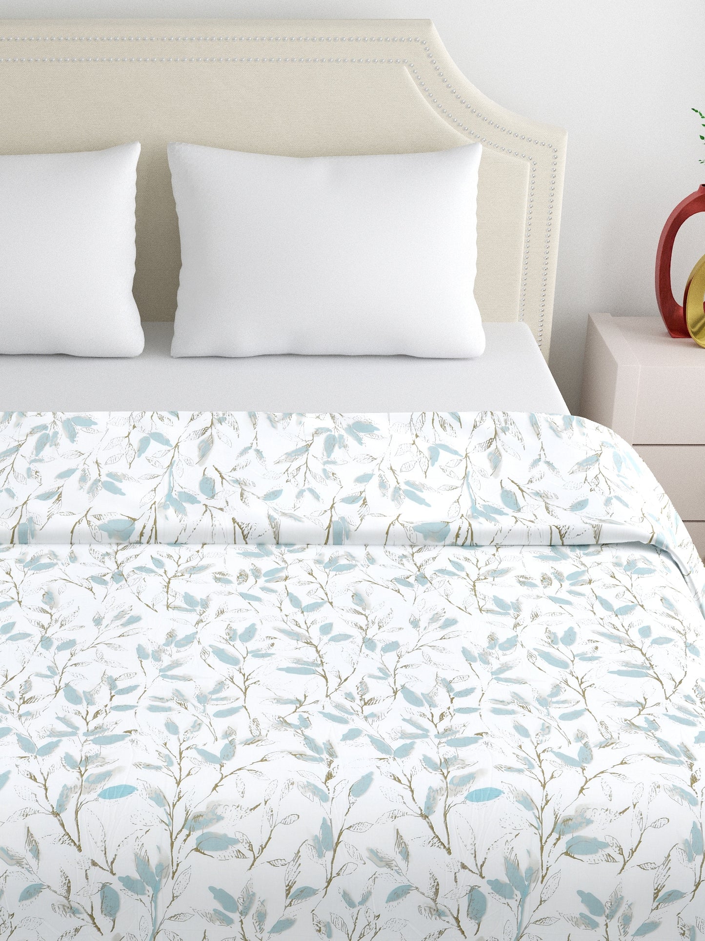 Home Ecstasy 3 Side Zipper Opening Duvet Cover for Double Bed 100% Cotton 300 TC (90 x 100 inch, Colour: White)
