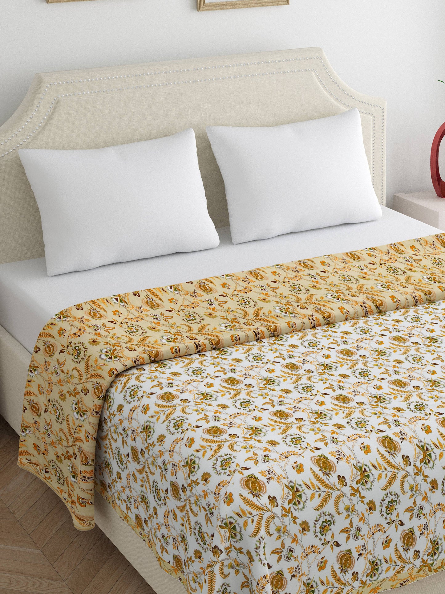 Home Ecstasy 100% Cotton Dohars for Double Bed | 210 TC | Beige