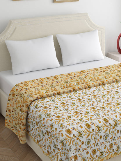 Home Ecstasy 100% Cotton Dohars for Double Bed | 210 TC | Beige