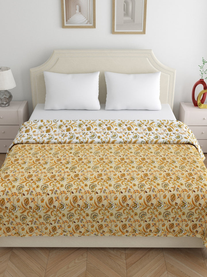 Home Ecstasy 100% Cotton Dohars for Double Bed | 210 TC | Beige