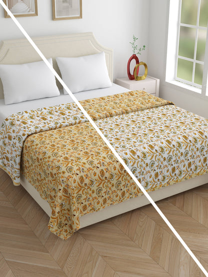 Home Ecstasy 100% Cotton Dohars for Double Bed | 210 TC | Beige