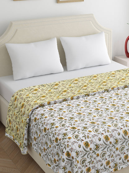 Home Ecstasy 100% Cotton Dohars for Double Bed | 210 TC | Green