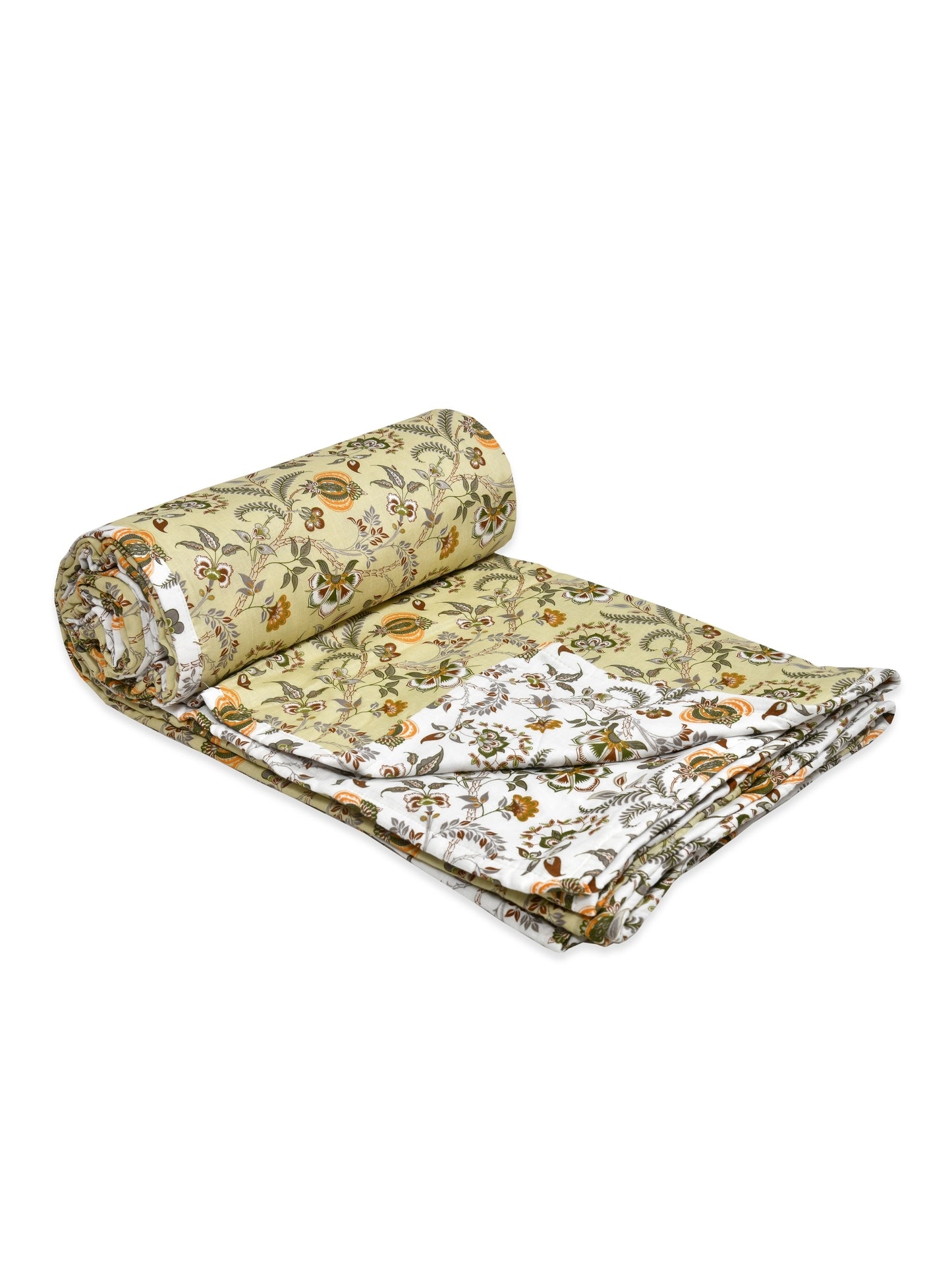 Home Ecstasy 100% Cotton Dohars for Double Bed | 210 TC | Green
