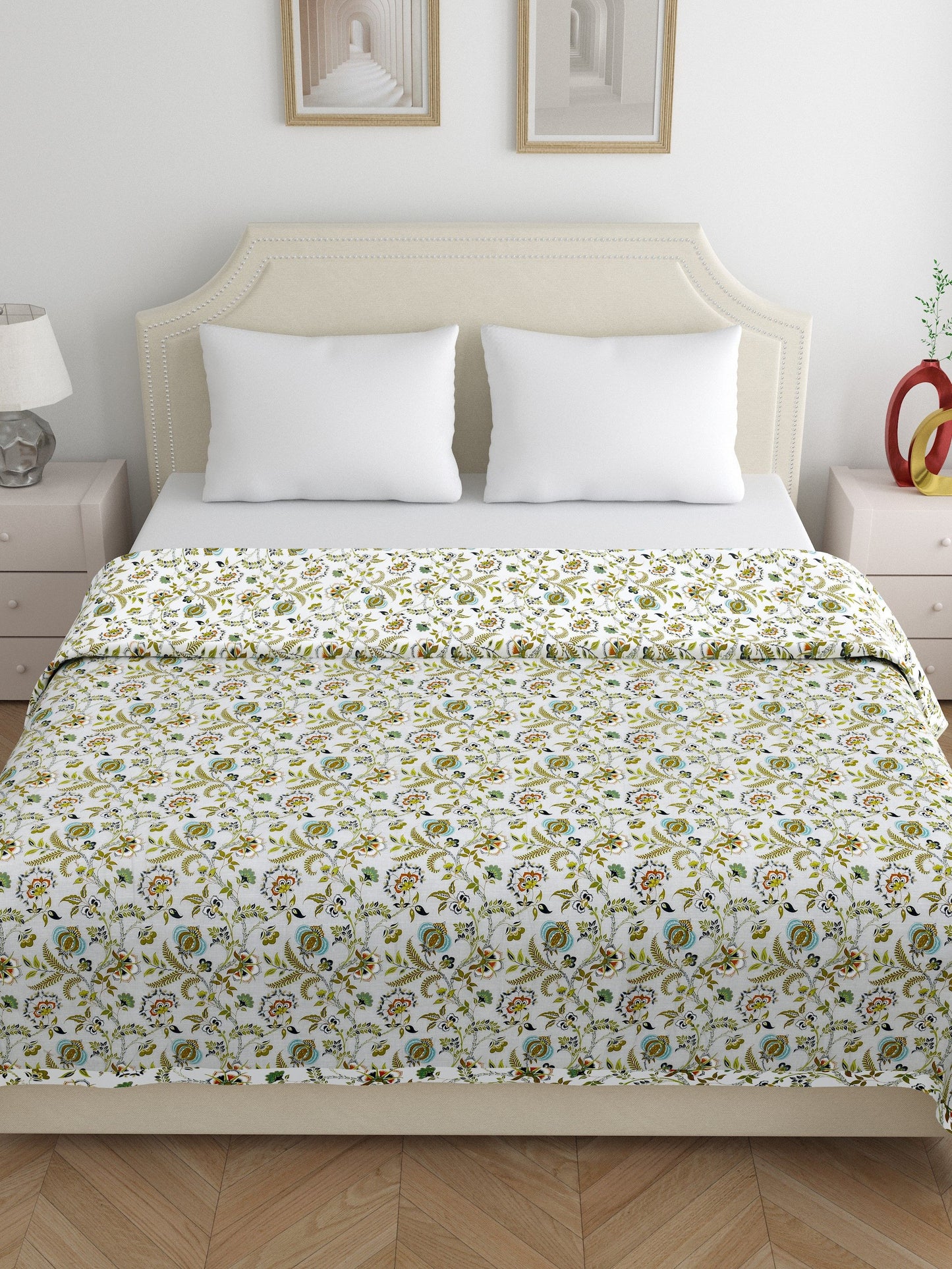 Home Ecstasy 100% Cotton Dohars for Double Bed | 210 TC | Grey