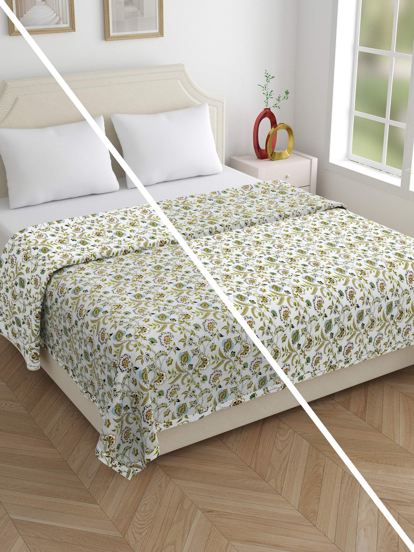 Home Ecstasy 100% Cotton Dohars for Double Bed | 210 TC | Grey