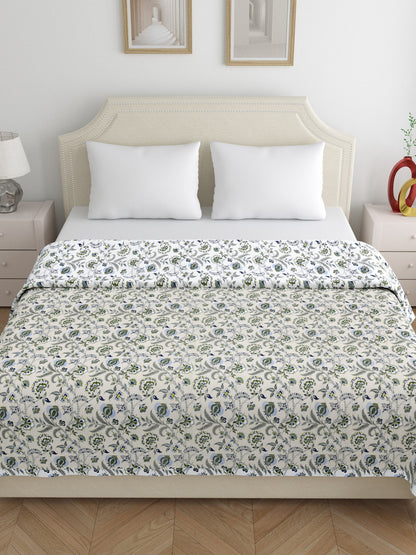 Home Ecstasy 100% Cotton Dohars for Double Bed | 210 TC | Light Blue