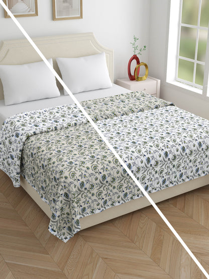 Home Ecstasy 100% Cotton Dohars for Double Bed | 210 TC | Light Blue