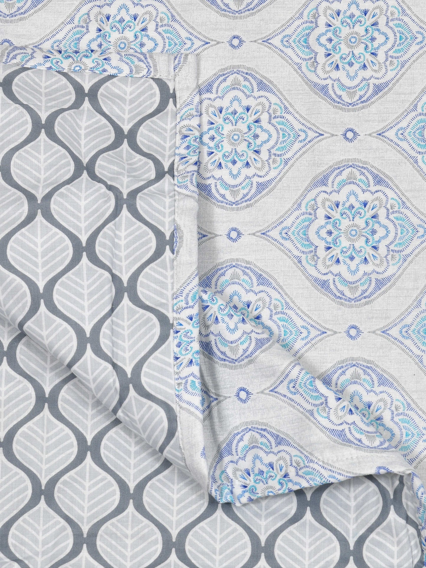 Home Ecstasy 100% Cotton Dohars for Double Bed | 210 TC | Blue