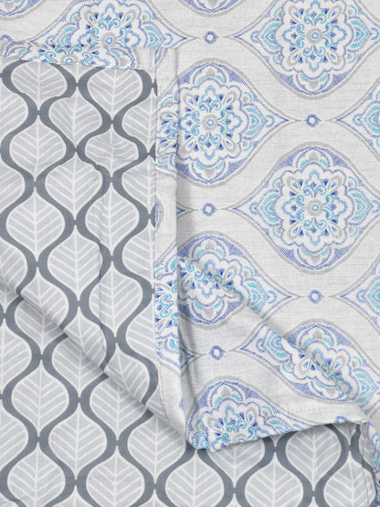 Home Ecstasy 100% Cotton Dohars for Double Bed | 210 TC | Blue