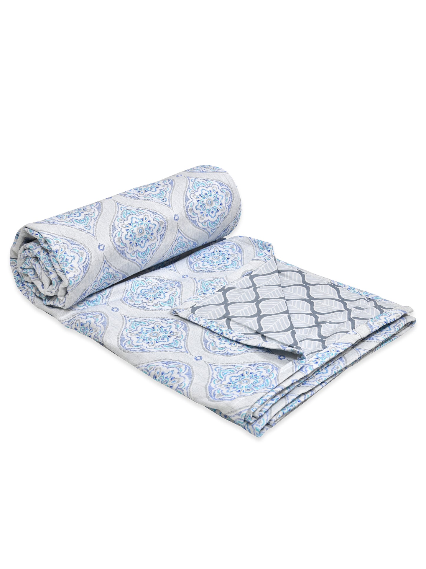 Home Ecstasy 100% Cotton Dohars for Double Bed | 210 TC | Blue