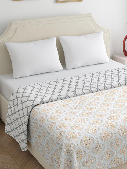 Home Ecstasy 100% Cotton Dohars for Double Bed | 210 TC | Orange