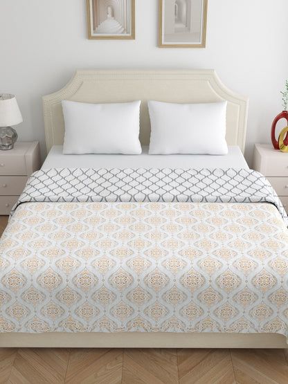 Home Ecstasy 100% Cotton Dohars for Double Bed | 210 TC | Orange