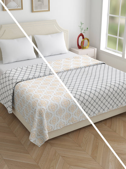 Home Ecstasy 100% Cotton Dohars for Double Bed | 210 TC | Orange