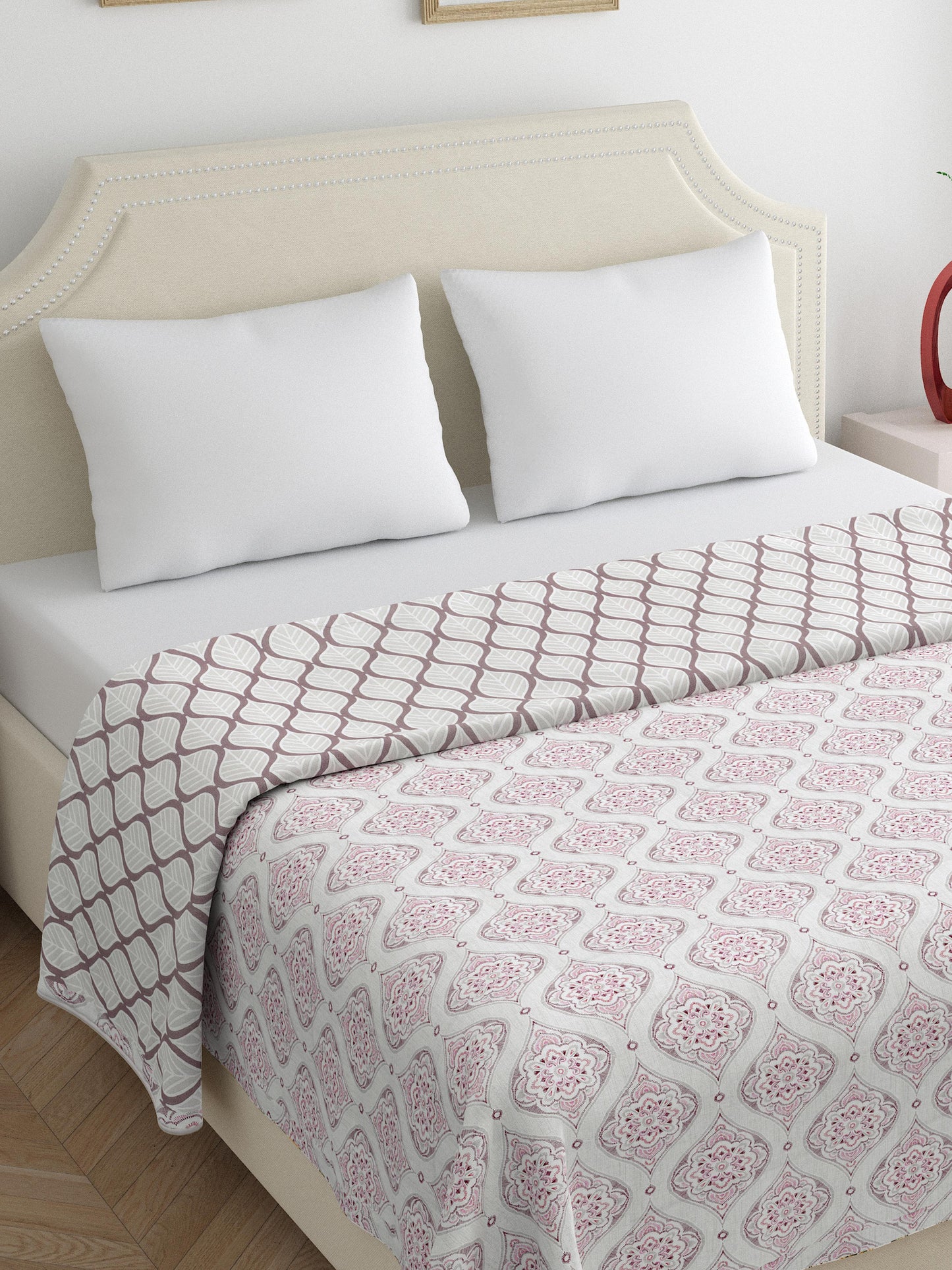 Home Ecstasy 100% Cotton Dohars for Double Bed | 210 TC | Purple