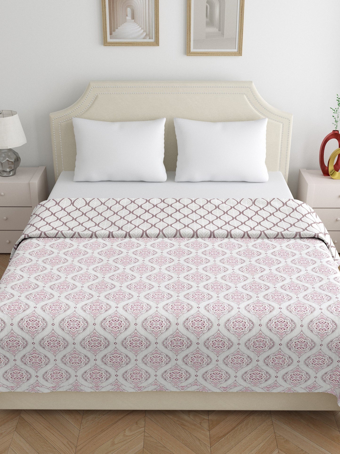 Home Ecstasy 100% Cotton Dohars for Double Bed | 210 TC | Purple