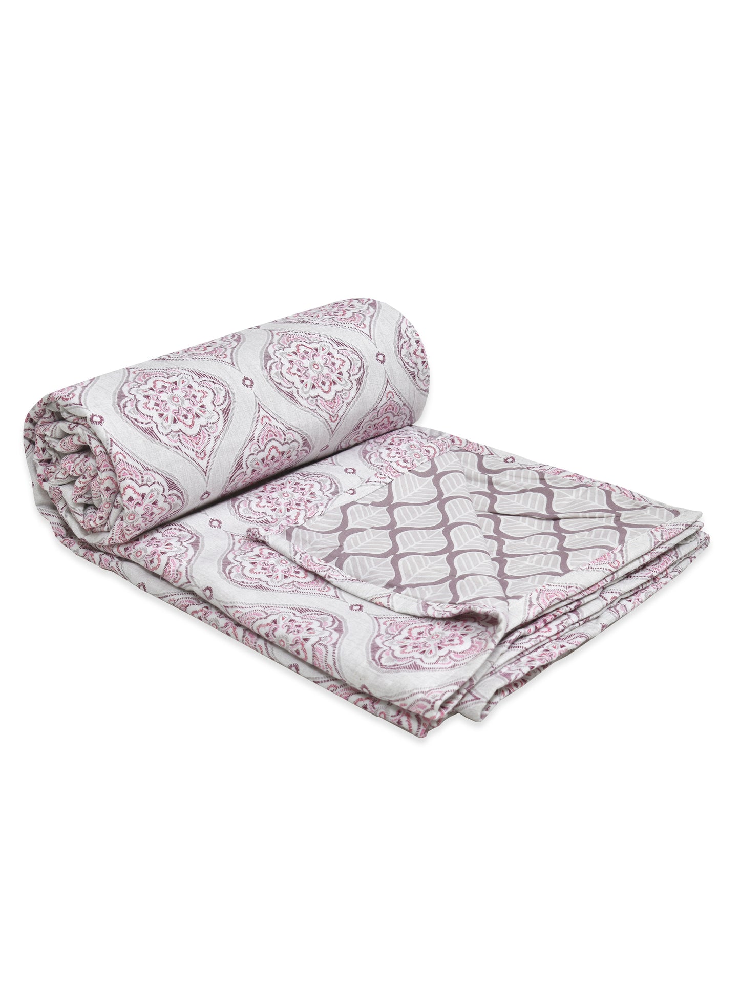 Home Ecstasy 100% Cotton Dohars for Double Bed | 210 TC | Purple
