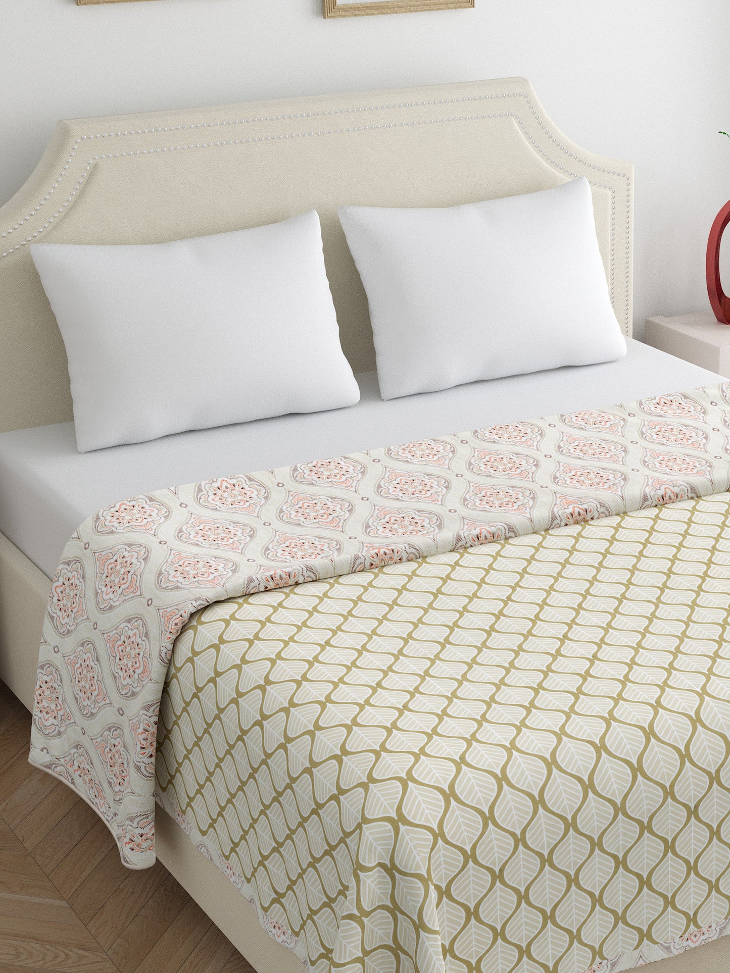 Home Ecstasy 100% Cotton Dohars for Double Bed | 210 TC | Red