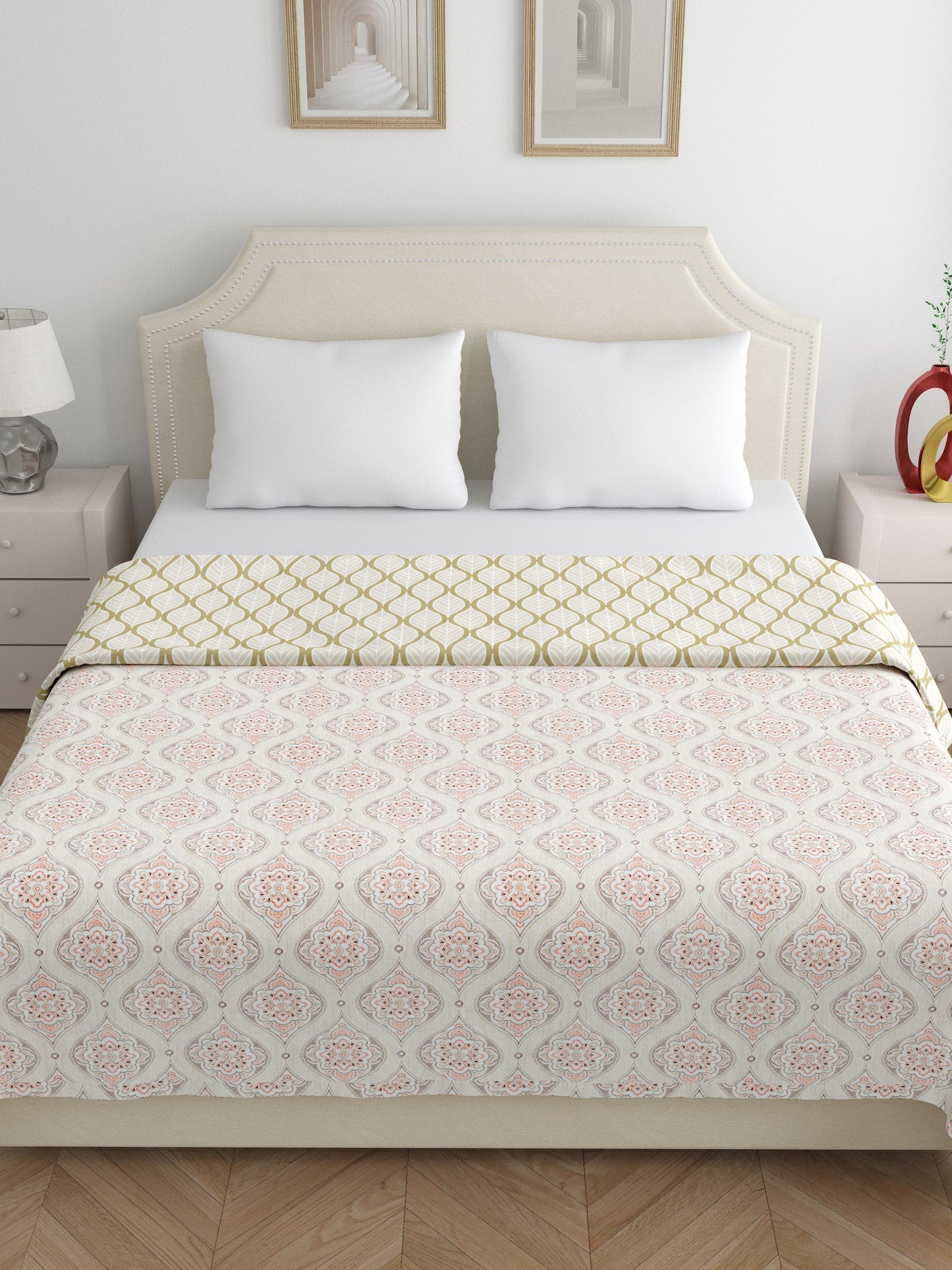 Home Ecstasy 100% Cotton Dohars for Double Bed | 210 TC | Red